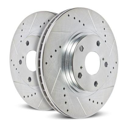 Power Stop 13-16 Scion FR-S Rear Evolution Drilled &amp; Slotted Rotors - Pair - With Vented Rear Rotors