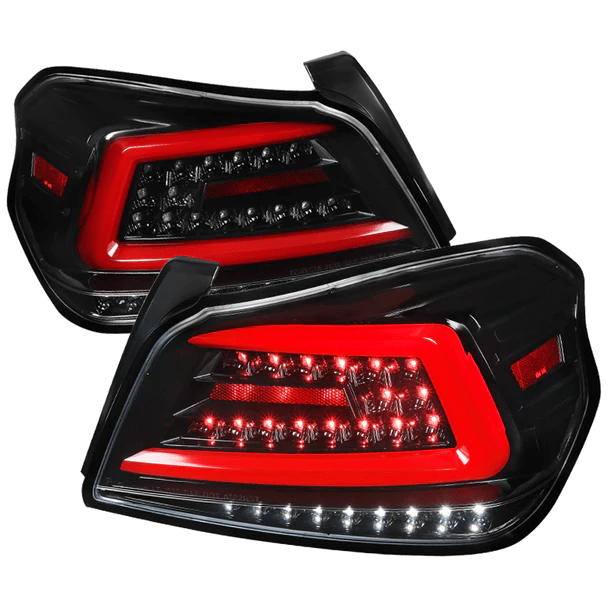 SPEC-D Subaru Impreza WRX/STI Sequential LED Tail Lights - Clear Lens/Jet Black Housing - 2015-2019 Impreza WRX/STI Only