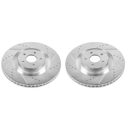 Power Stop EVOLUTION DRILLED, SLOTTED &amp; ZINC PLATED ROTORS Ford Focus RS - Front Pair