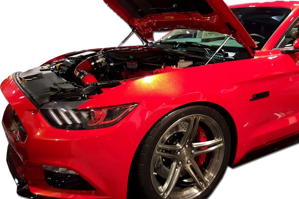 Redline Tuning 2015+ Ford Mustang Hood QuickLIFT ELITE (Global) for 2015-2023 Ford Mustang - front view