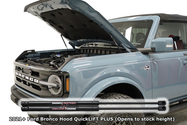 Redline Tuning 2021+ Ford Bronco Hood QuickLIFT PLUS for 2021-2026 Ford Bronco - front view