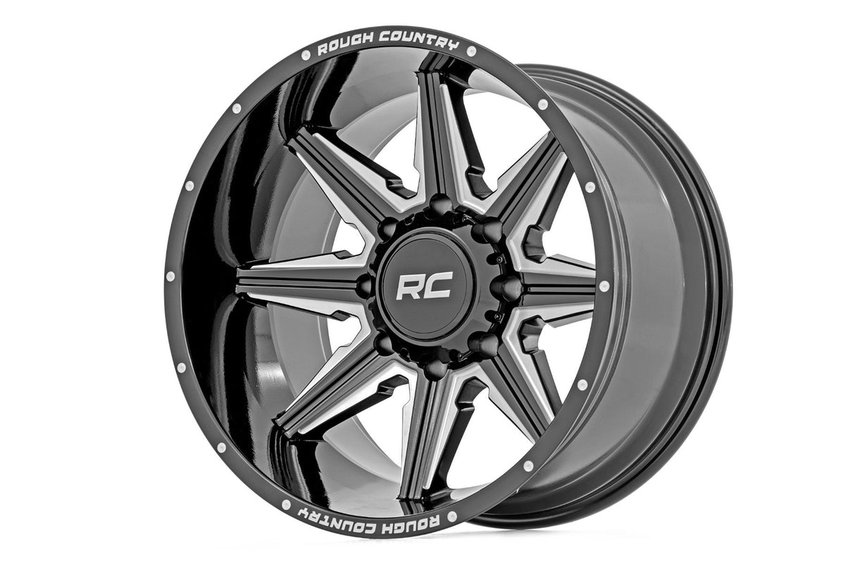 Rough Country - 91M Series Wheel | One-Piece | Gloss Black | 20x12 | 6-5.5 | -44mm