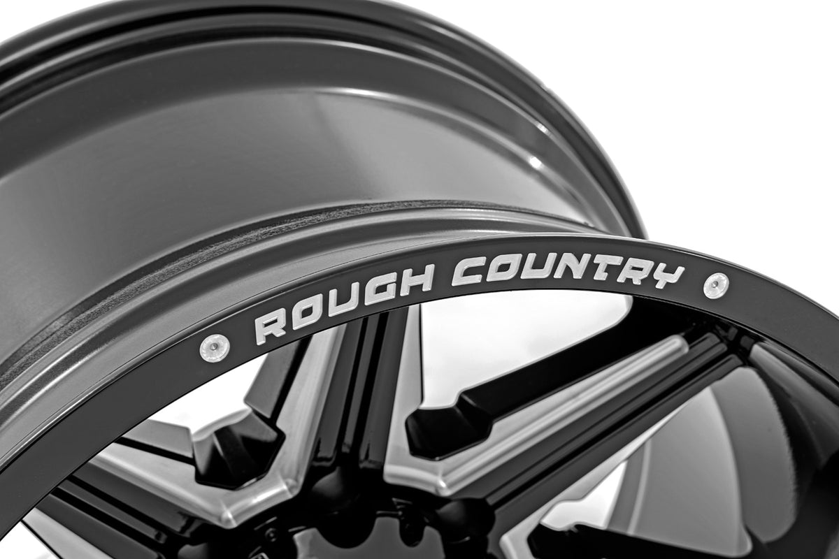 Rough Country - 91M Series Wheel | One-Piece | Gloss Black | 22x12 | 6x5.5 | -44mm