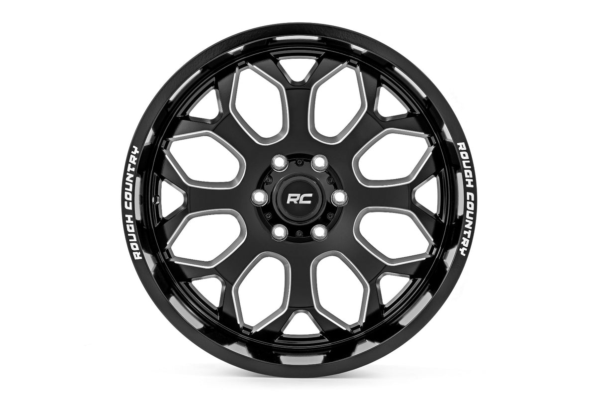 Rough Country - 96 Series Wheel | One-Piece | Gloss Black | 22x10 | 6x5.5 | -19mm