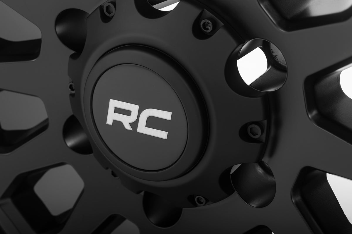 Rough Country - 87 Series Wheel | Simulated Beadlock | Black/Machined | 17x8.5 | 6x5.5 | +0mm