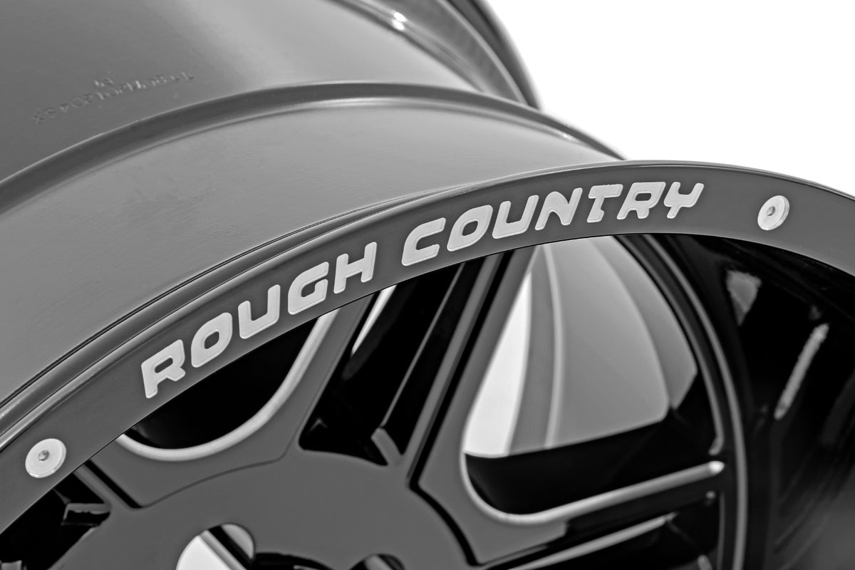 Rough Country - 92 Series Wheel | Machined One-Piece | Gloss Black | 20x12 | 6x5.5 | -44mm