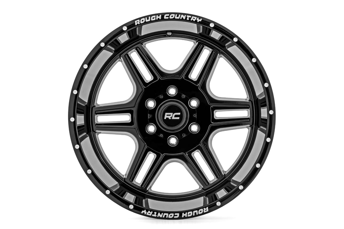 Rough Country - 92 Series Wheel | Machined One-Piece | Gloss Black | 20x12 | 6x5.5 | -44mm